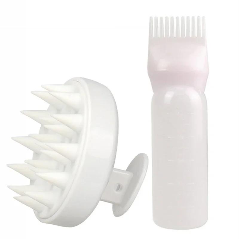 

BEPAN 2pcs Hair Dye Refillable Bottle Applicator Comb Hair Massager Brush Air Cushion Comb Set Hair Coloring Hairdressing Styling Tool