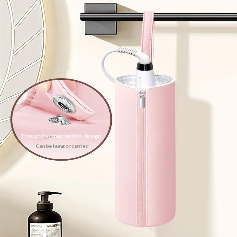 Heat-Proof Aluminum Coating Hair Styling Tool Bag - Wall-Hangable Storage Pouch For Curler, Hair Straightener & Blow Dryer, Mult