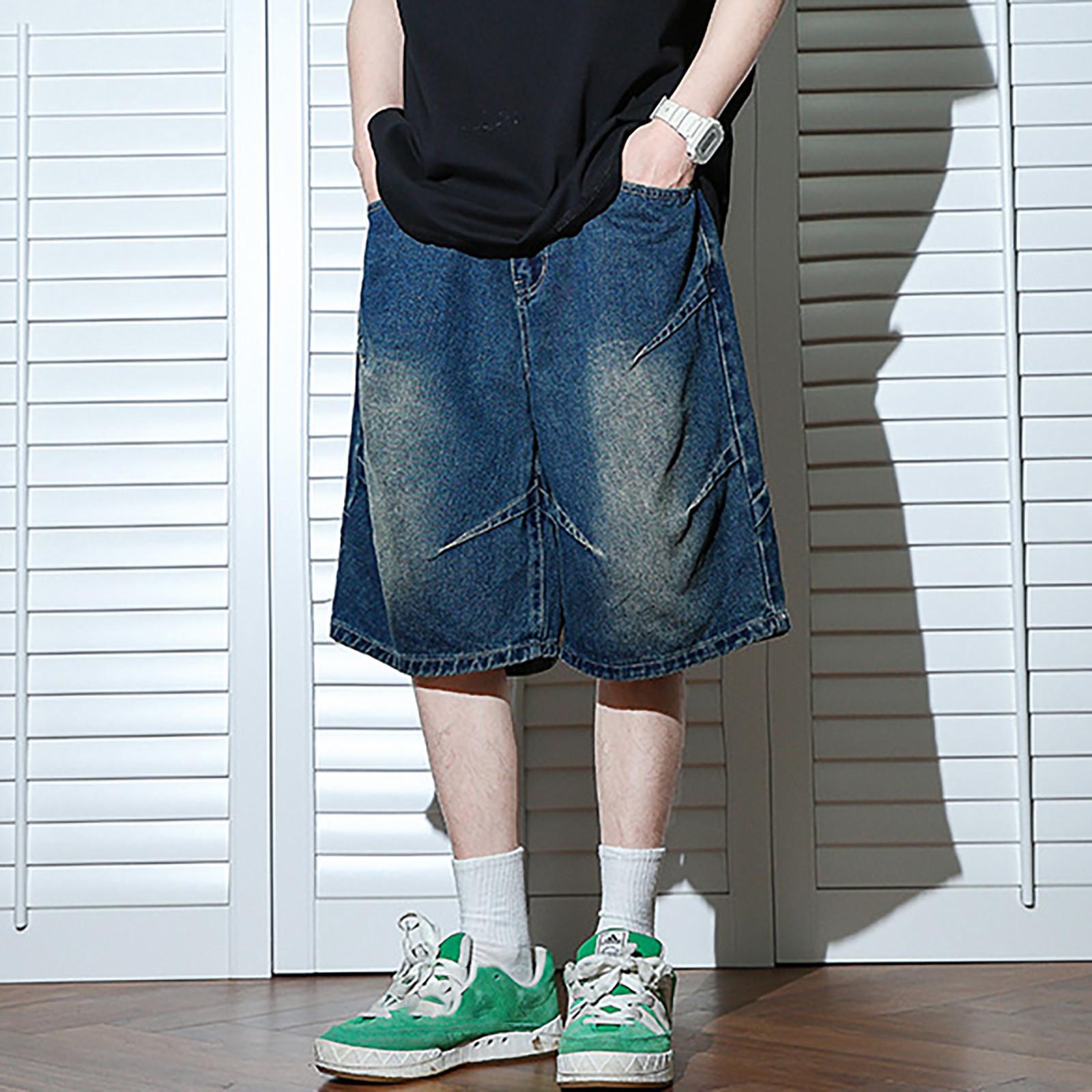 

Men s sports cotton and linen shorts XL синій