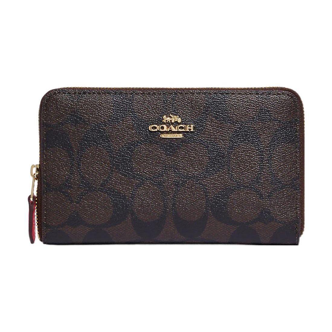

Coach Id Zip Wallet 17 Zipper Multi Card Slot Clutch Women Wallet Brown 88913-IMUOE Basic Set (Bag+Dust Bag)