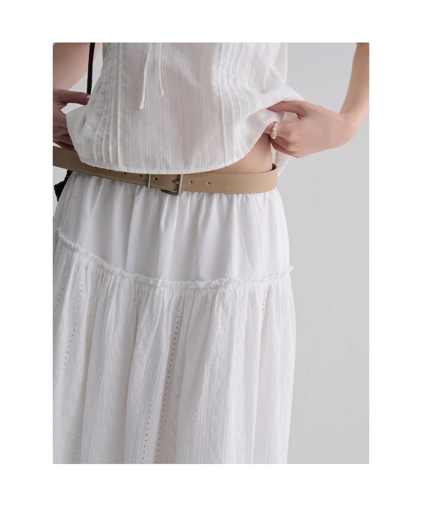 8SECONDS Eyelet Long Skirt White