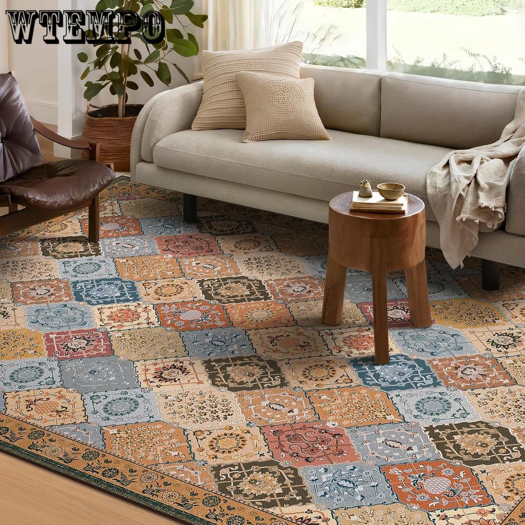 Moroccan Bedroom Carpet Anti Slip and Dirt Resistant Bedside Carpet Living Room Coffee Table Sofa Carpet