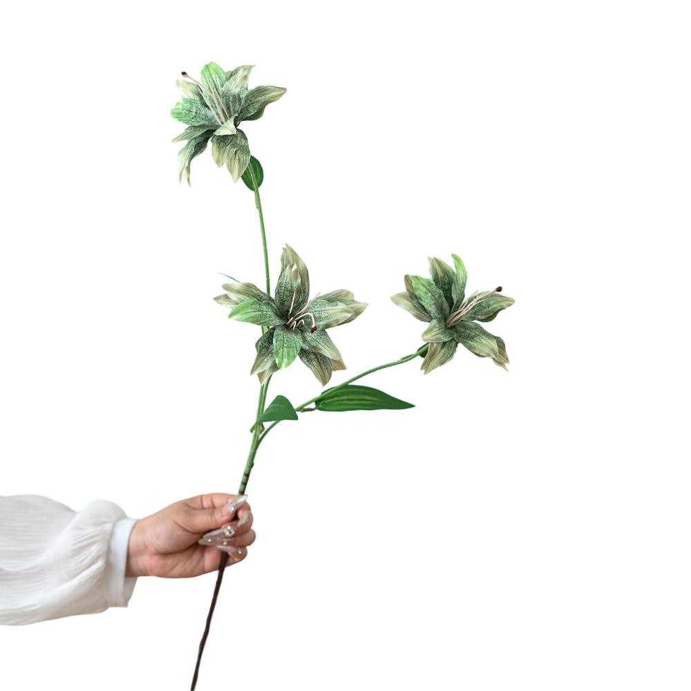 86cm Height Artifiical Flower Branch Flexible Stems Lily Fake Flower  Desktop Ornament