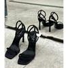 Sexy Square Toe High Heel Women's Sandals Summer 2026 Fashion Elegant High Heel Stilettos Open Toe Banquet Black Women Sandals
