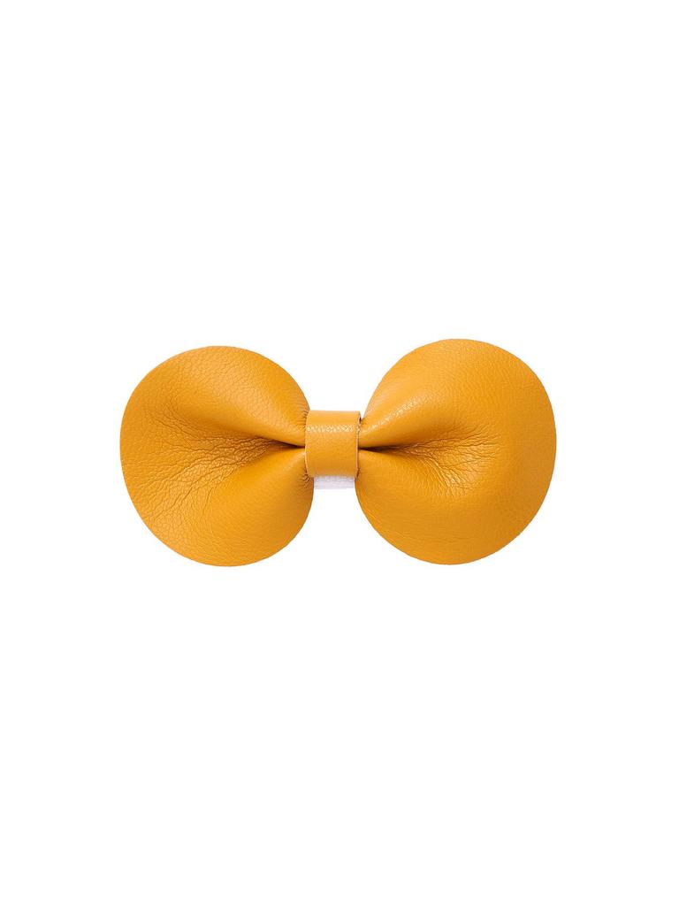 New Cute Leather Bow Duckbill Hair Clips - Simple, Fashionable Solid Color Hairpins for Bangs