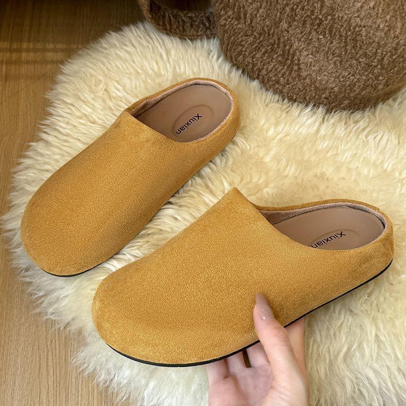 2025 new outer wear thick-soled Boken pedal bag head lazy slippers women's shoes ultra-soft-soled dopamine Japanese dormitory
