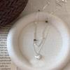 Maillard Tiger Eye Heart Layered Necklace Chic Minimalist Clavicle Chain Women