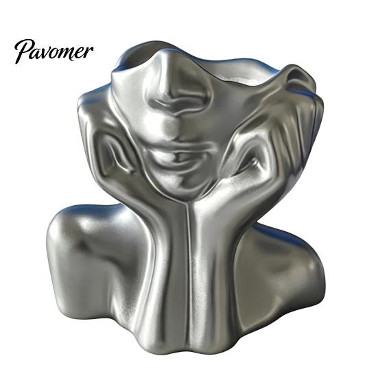 Office Supplies Organizer Abstract Face Vase, Artistic Female Pen Holder, Makeup Brush Home Aesthetic Decor Modern Decorative Vase Centerpiece