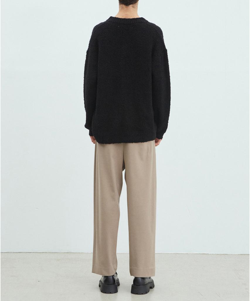NODU Two-Tuck Wide Slacks [Beige]