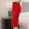Women's Spring and Summer Split Slim Package Hip Skirt Solid Color Plus Size Commuter Half-body Skirt