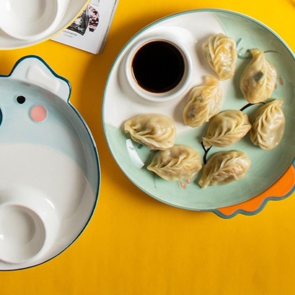 Ceramic Dipping Sauce Dish Animal Shape French Fry Plate Breakfast Dish Cow Sushi Plate Kitchen