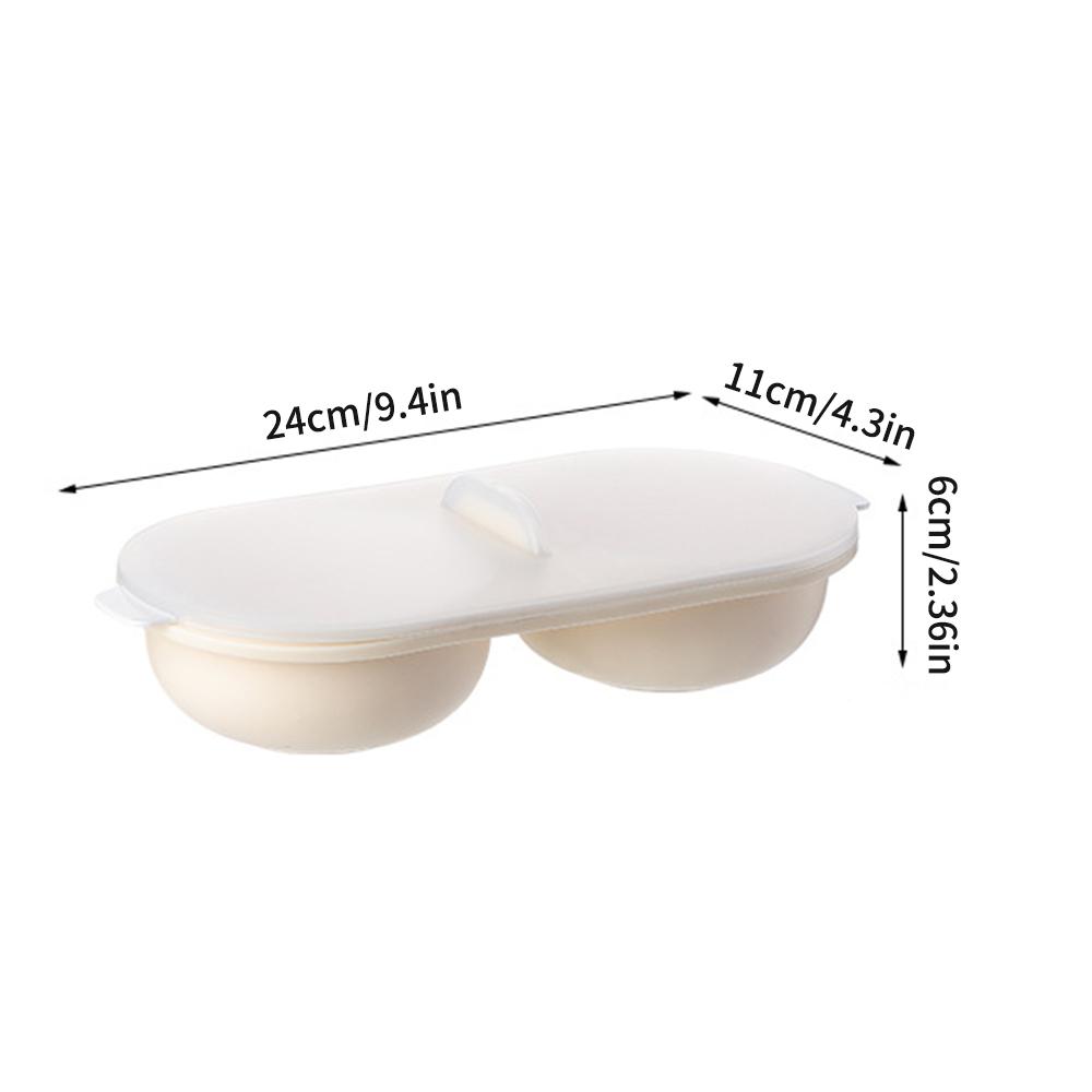 2-grid White Egg Steamer Egg White Separation Steaming Tray, Can Perfectly Cook Eggs In the Microwave