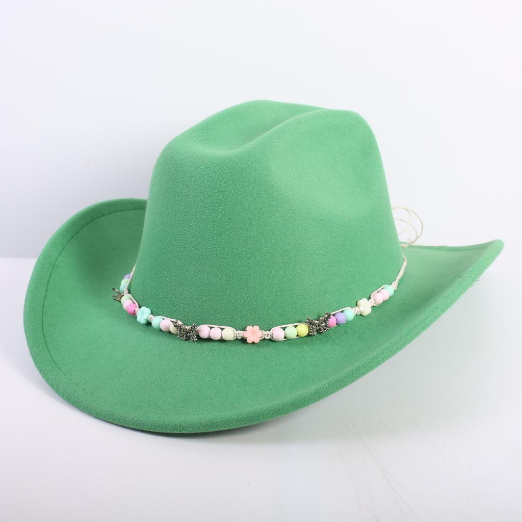 Popular European and American Fashion OL Style One-word Cowboy Hat Men's and Women's High-end Top Hat Jazz Hat Felt Hat
