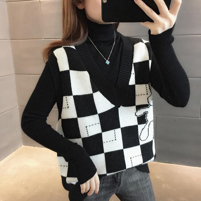 2023 V-neck Knit Sweater Vest: Women's Autumn Winter Cardigan