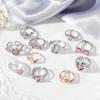 Double-Layer Zircon Love Flower Ring - Adjustable, Luxury Japanese & Korean Design