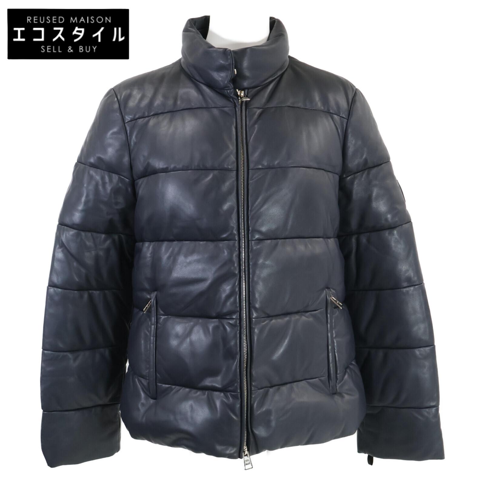 

LOEWE [Good Condition/Domestic Regular] M1248160TU Lamb Leather Anagram Patch Down Jacket 40 NavyUsed