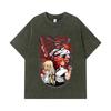 275 GSM Washed T-shirts 100% Cotton Chainsaw Man V20 Print Unisex Heavy Cotton T Shirt