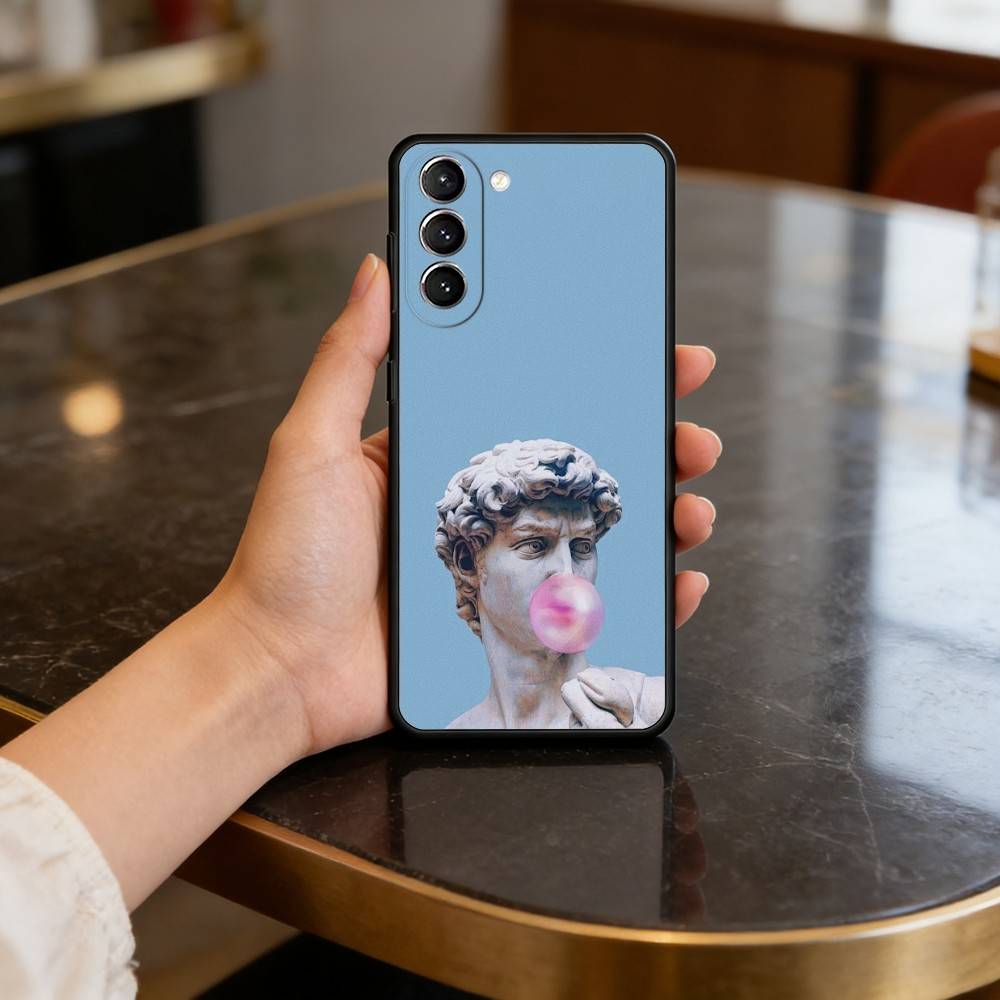 D-David-ID A-Art-RT Phone Case For Samsung S25,24,23,22,30,21,10,9,Ultra,Plus,Lite,FE,4,5 G Soft Black Case