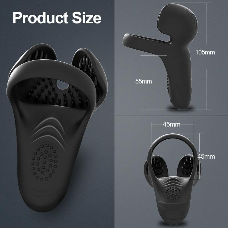 Remote-Controlled Vibrating Cock Ring for Men – Testicle & Perineum Stimulator with Scrotum Massage
