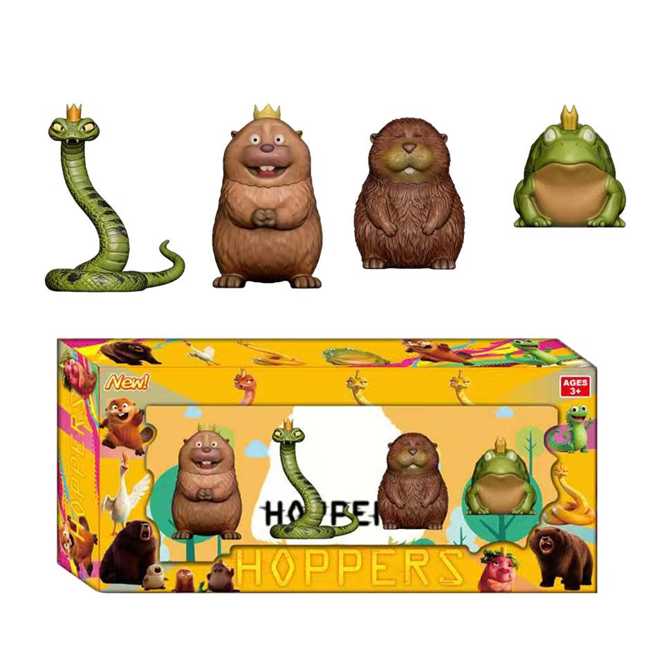 8Pcs Pixar Hoppers Beaver Transformation Plan Action Figures Cute Cartoon PVC Model Toy Gift for Kids