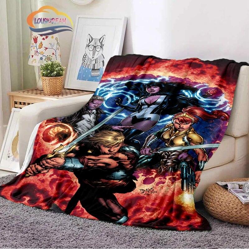 Science fiction adventure cartoon Masters of the Universe Cashmere Blanket 3D Printed He-Man Cartoon Flannel Bedspread camping