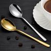 2Pcs Stainless Steel Golden Silver Fork Spoon Fork Spoon Heat-Insulated Long Handle Stirring Dessert Spoons Kitchen Gadgets