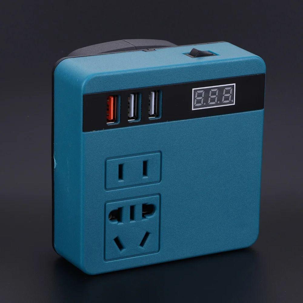 120W Lithium Battery Inverter 3 USB Ports High Power Power Converter Transformer Multifunction DC 21V To 220V for Makita