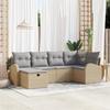 VidaXL 6-Piece Garden Sofa Set with Cushions Beige Rattan 3359079