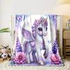 New Product Animals In Purple Dream Flowers Print Blanket, All-Season Multi-Use for Nap Camping Travel Car Sofa Luxury Gifts
