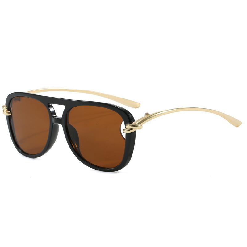 New fashion knot double beam sunglasses European and American ins pilot sunglasses personalized street photography retro