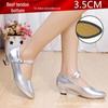 Silver Low Heel Women's Dance Shoes for Latin, Square, and Modern Dance Performances
