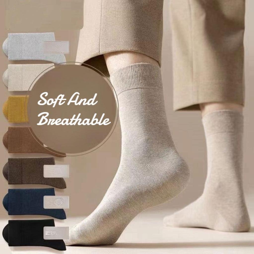 Versatile Solid Color Mid Tube Socks Japanese Casual Breathable Pile Socks Comfortable