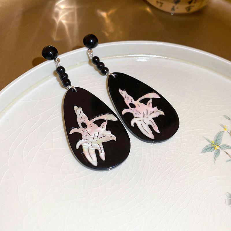 Boucles d'oreilles Guofeng Aiguille d'argent Zircon Franges Rétro Luxe Léger Haut de gamme Boucles d'oreilles Puces Niche Polyvalentes