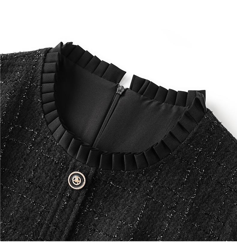 Nanyou Vynikající krajkové tvídové šaty – Podzim/Zima