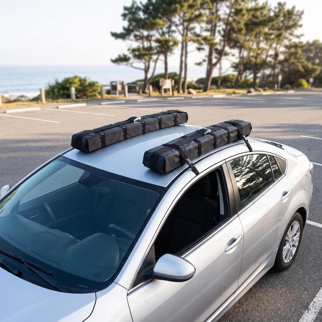 2 Pieces Foam Roof Rack Pads Cushioned for Surfers, Kayakers