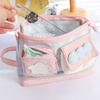New Contrast Color Pen Bag Handheld Large Capacity Pencil Case Zipper Design Stationery Bag School Office