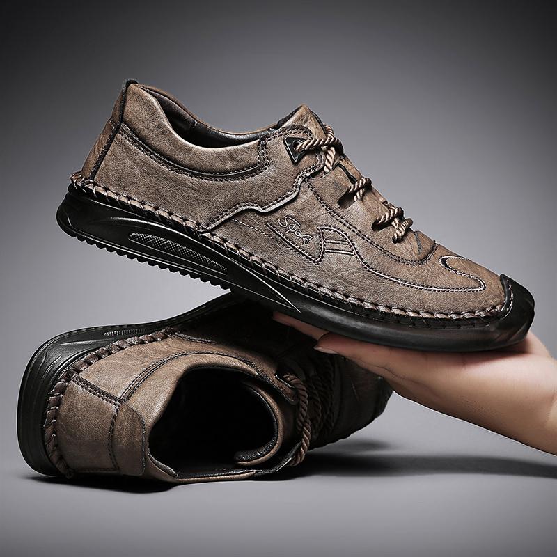 Ретро мужская обувь повседневные дышащие кроссовки мужские мокасины ручной работы — фото 8