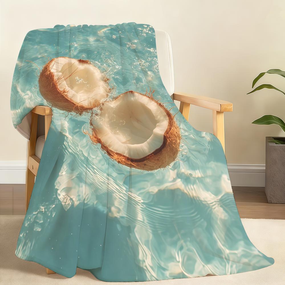 Refreshing Summer Fruits Watermelon Coconut Blanket Soft Throw Blanket for Home Bedroom BedSofa Picnic Travel Office BlanketGift