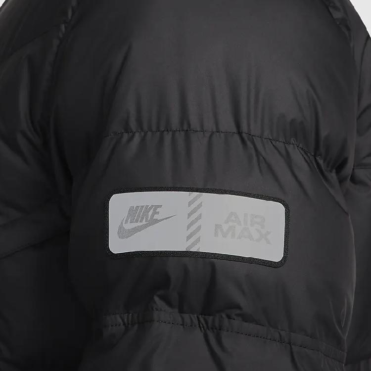 Nike Sportovní oblečení Primaloft Série Air Max Windrunner Potisk loga Teplá bunda Pánské bundy Černá HF6603-010