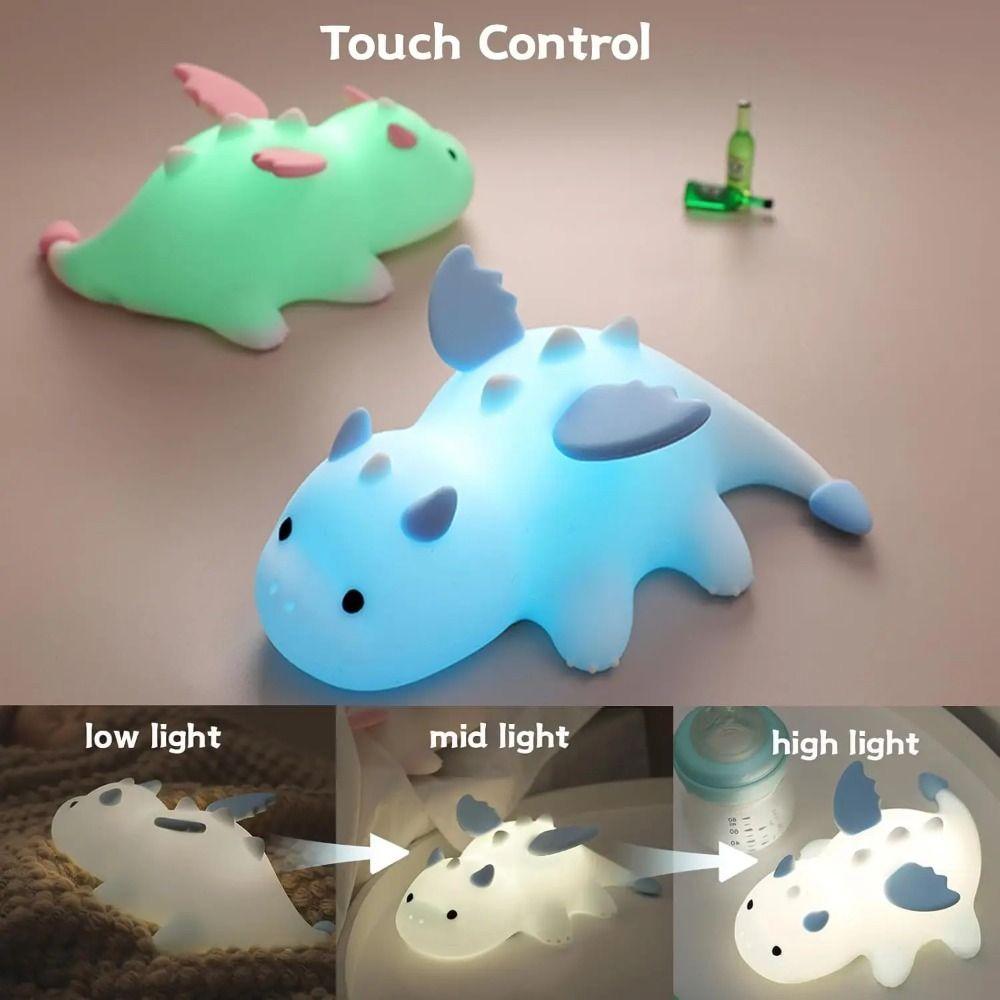 7 Colors Dragon Night Light Timer Function Touch Sensor Rechargeable Night Light 3 Modes Magnetic Base Bedside Lamp Bedroom