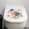 Hand Painted Blooming Floral Bouquet with Butterflies Bathroom Wall Sticker Self-Adhesive Removable Decal
