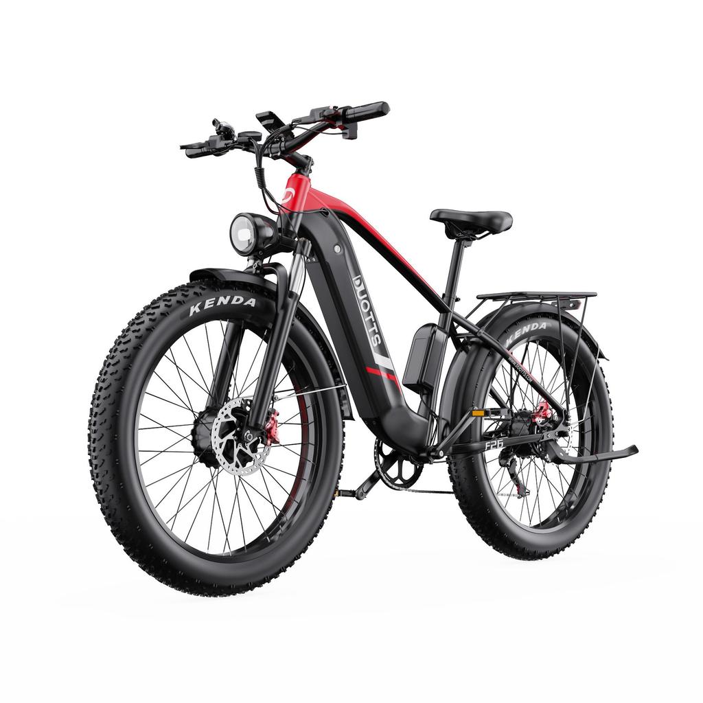DUOTTS Elektrické kolo F26: Motor 750 W, dojezd 120 km, 26" tlusté pneumatiky, vodotěsnost IPX5, stoupavost 55°