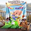Cleo & Cuquín Flannel Blanket, Personalized Custom Name Text, Soft Warm Plush Throw Blanket For Gift