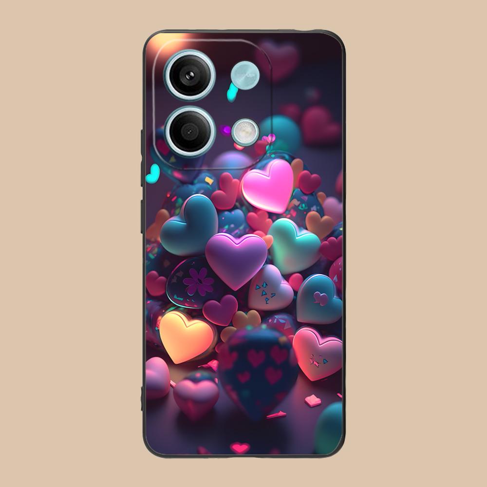 Y2K Glowing Hearts Mobile Phone Case for POCO M7 M6 M5 M4 M3 X7 X6 X5 X4 X3 Pro GT 5G Colorful Printing Cover Luxury Cover