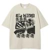 Streetwear Skull Graphic T-Shirt Cotton Tshirt Unisex Tops Tees Oversized Summer Short Sleeves T Shirt