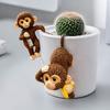 Garden Resin Statue Planter Hanging Monkey Statue, Plant Pot Hugger, Sculpture Cute Miniature Figurine for Flower Edge Decoration Weatherproof
