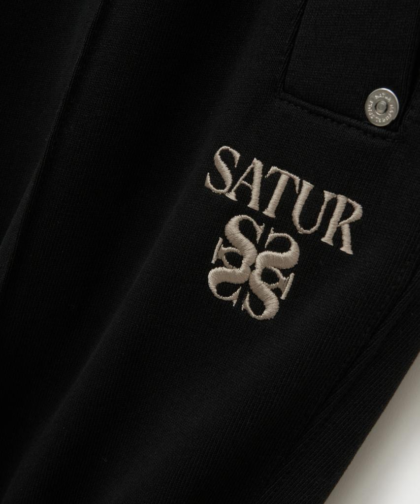 Seteo Cotton Elastic Waist Sweatpants Palette Black