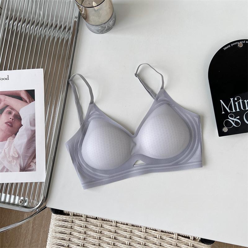 

Летний бесшовный бюстгальтер пуш-ап без косточек, красивый бюстгальтер для спины, тонкий бюстгальтер, предотвращающий провисание L синий