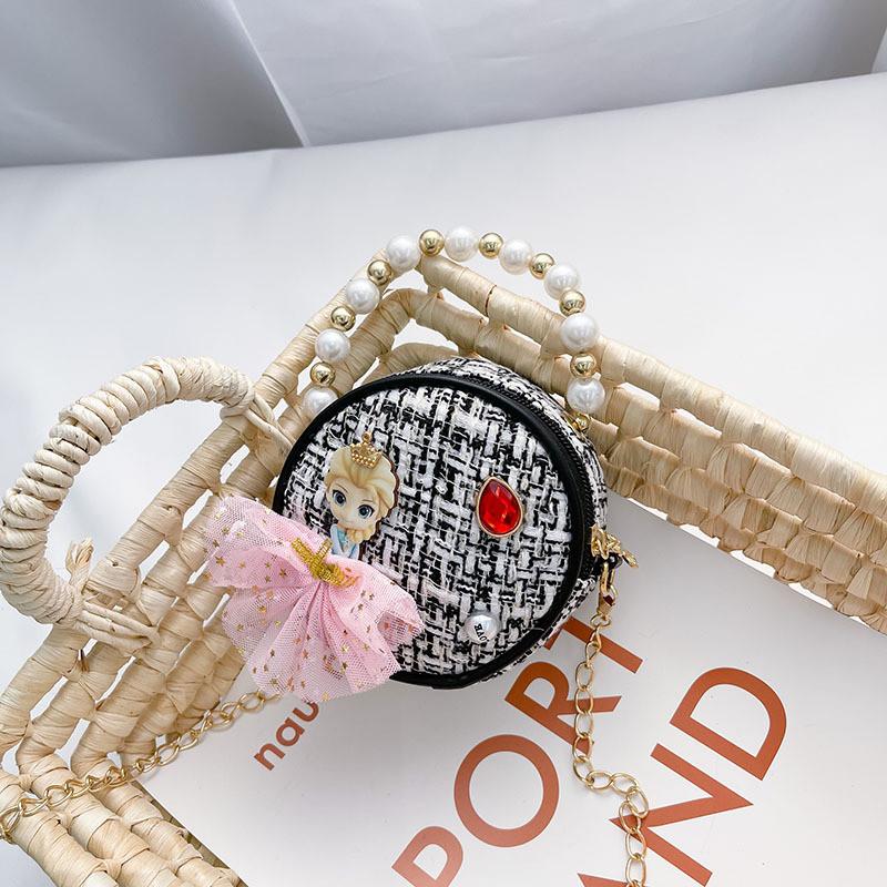 Bow Princess Pearl Flower Design Children Wallet Girl Handheld Bag Crossbody