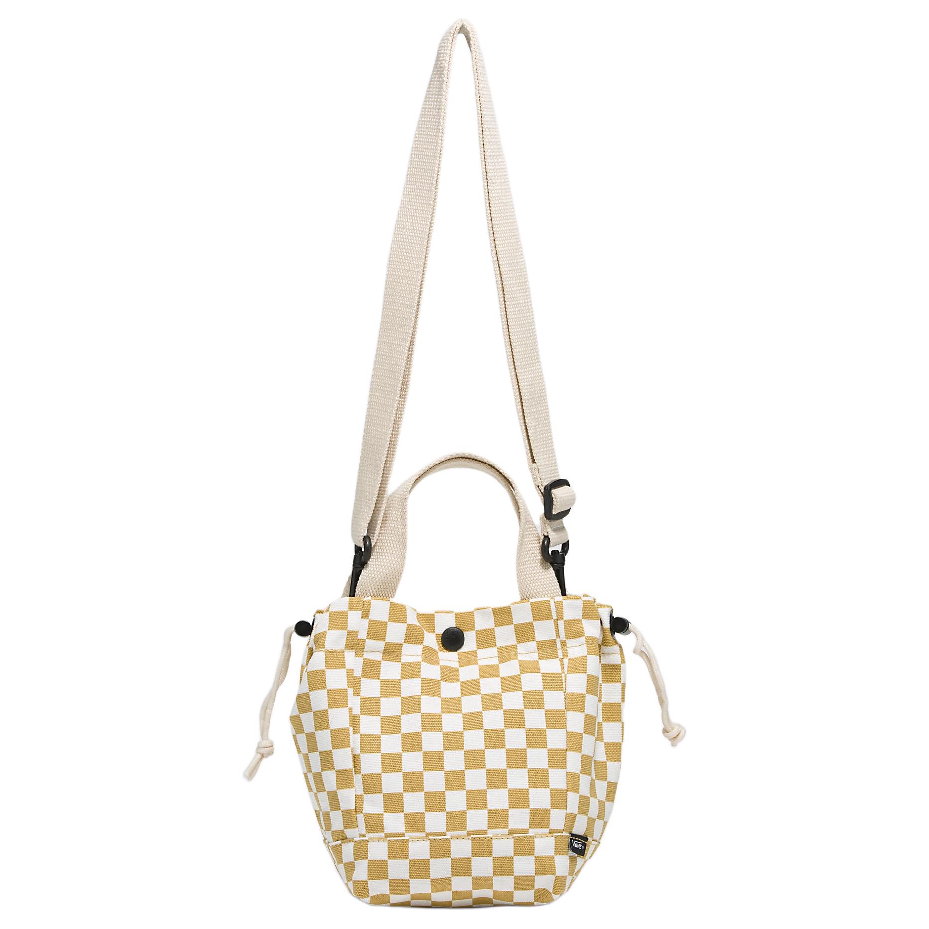 Vans Cotton Tote Bag, Shopping Bag, Shoulder Bag, Crossbody Bag, Handbag Mini Women s Yellow & White VN000GER5QJ Mini